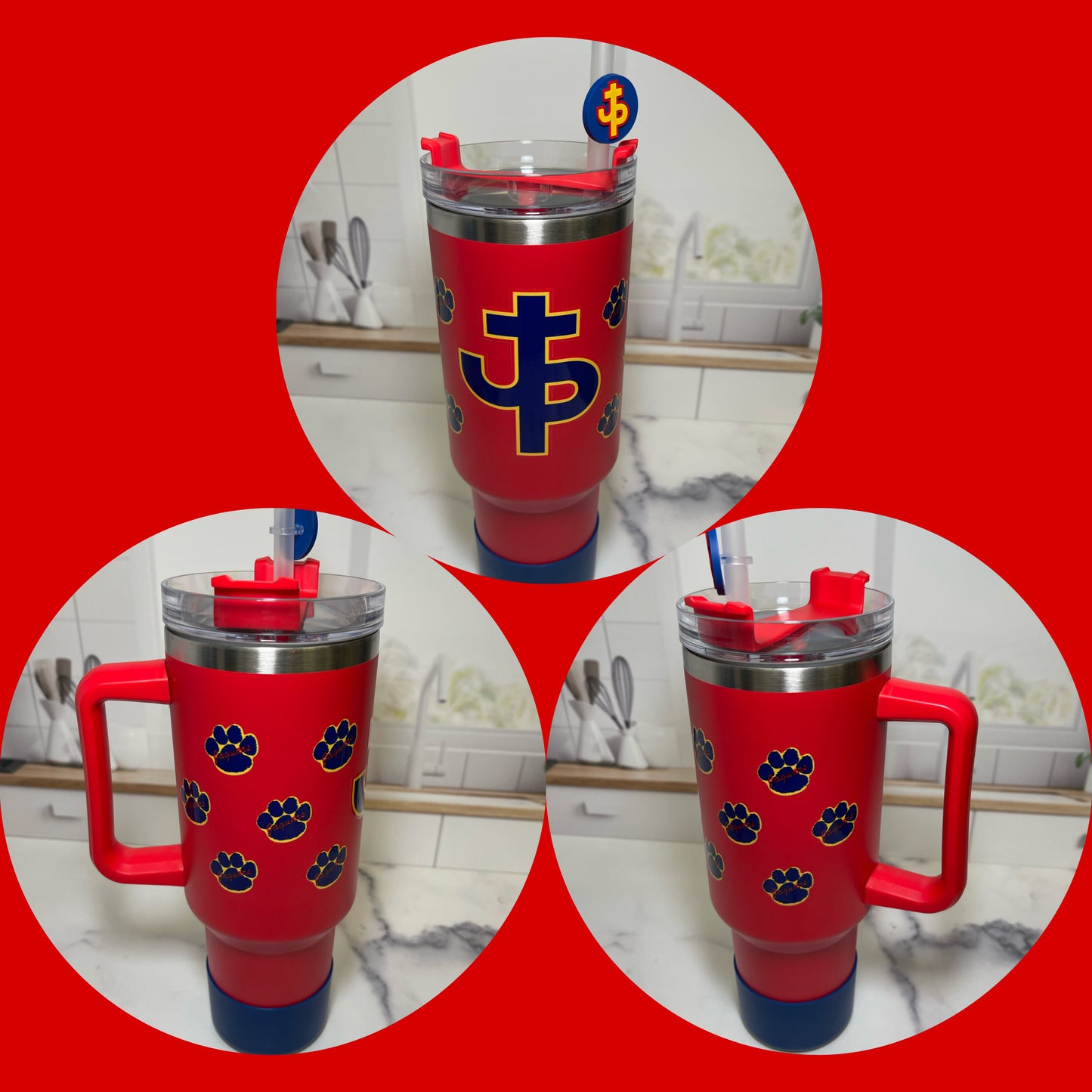 PJP 511 Red 40oz Tumbler UV Print JP/Paws