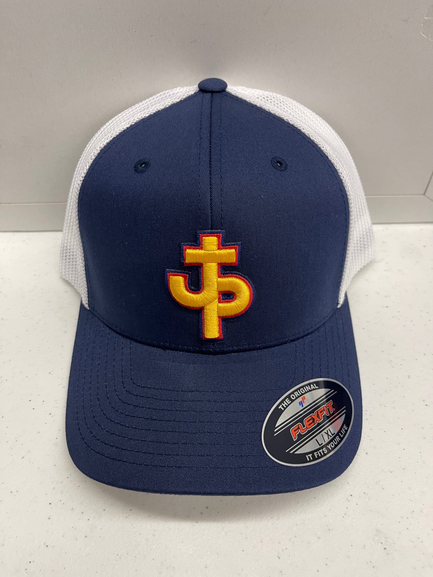 PJP 705 Navy Flex Fit Hat Gold Logo
