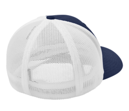 PJP 706 Navy Flex Fit Hat Red Logo