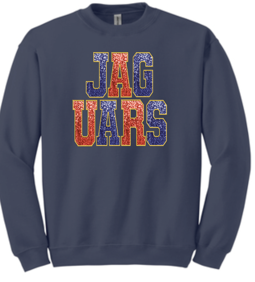 Faux Embroidery Sequins Jaguars Unisex Sweat or LS T-Shirt