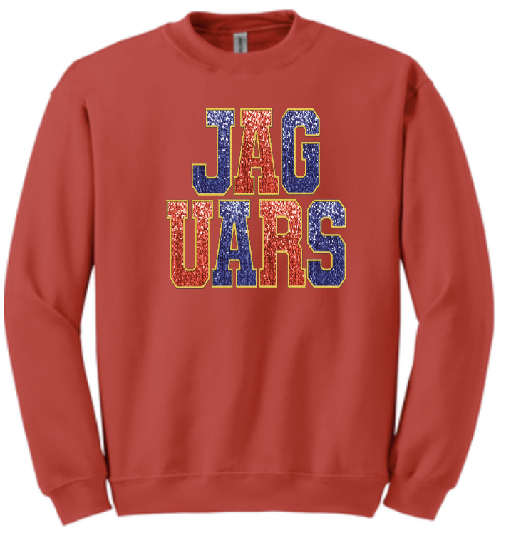 Faux Embroidery Sequins Jaguars Unisex Sweat or LS T-Shirt