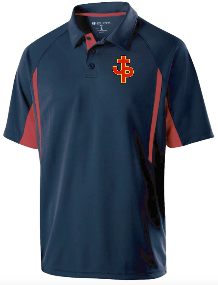 PJP Unisex Two-Tone Polo Navy & Red w/ Logo
