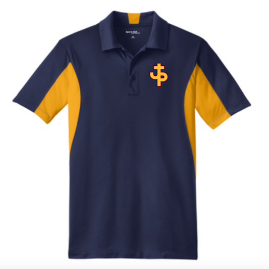 PJP Unisex Two-Tone Polo Navy & Gold w/ Logo (RDGST655PJ)