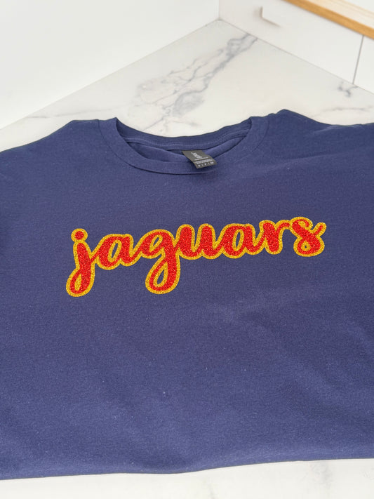 PJP Jaguars Glitter Logo Red and Gold