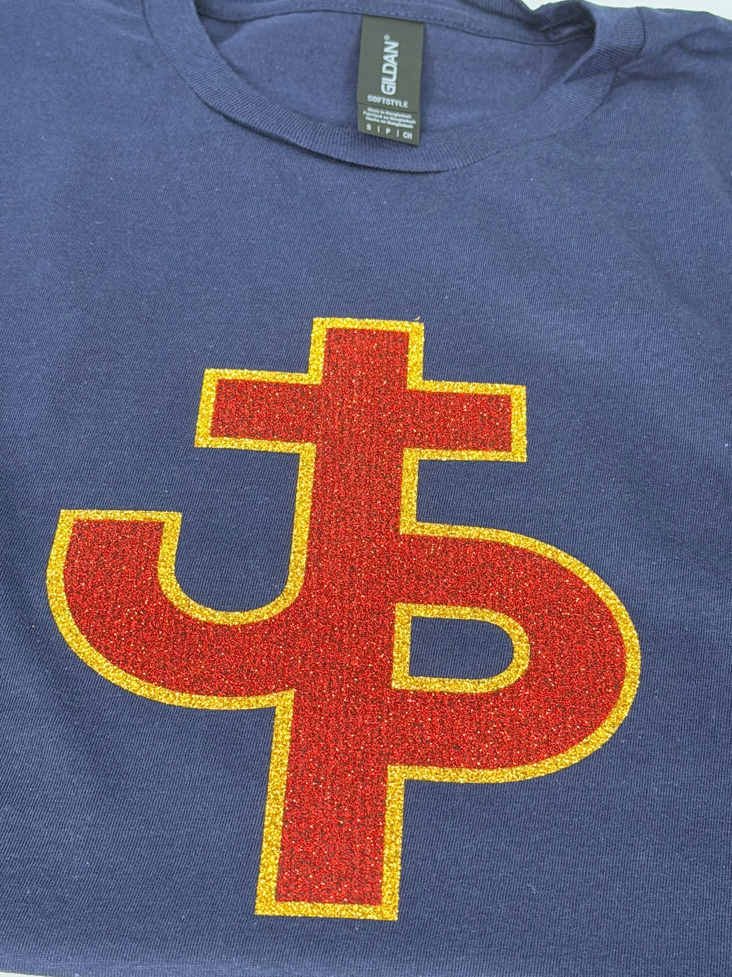 PJP JP Glitter Logo Red and Gold
