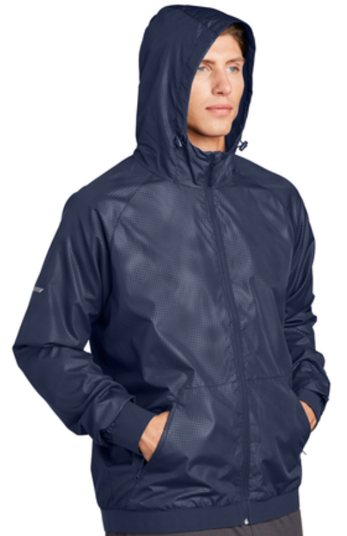 PJP Sport-Tek® Embossed Hooded Wind Jacket water-repellent